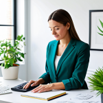 **

"A professional female graphic designer in a modern, brightly lit studio, fully clothed in modest, stylish business attire, working on a digital design project at a clean desk. The studio includes plants and natural light. Safe for work, appropriate content, perfect anatomy, correct proportions, natural pose, professional, family-friendly, well-formed hands, proper finger count, natural body proportions."

**